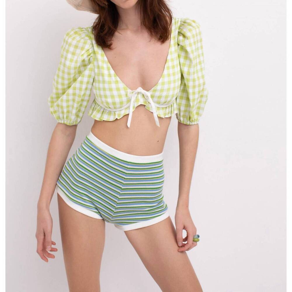 NEW FOR LOVE & LEMONS maureen crop top in green